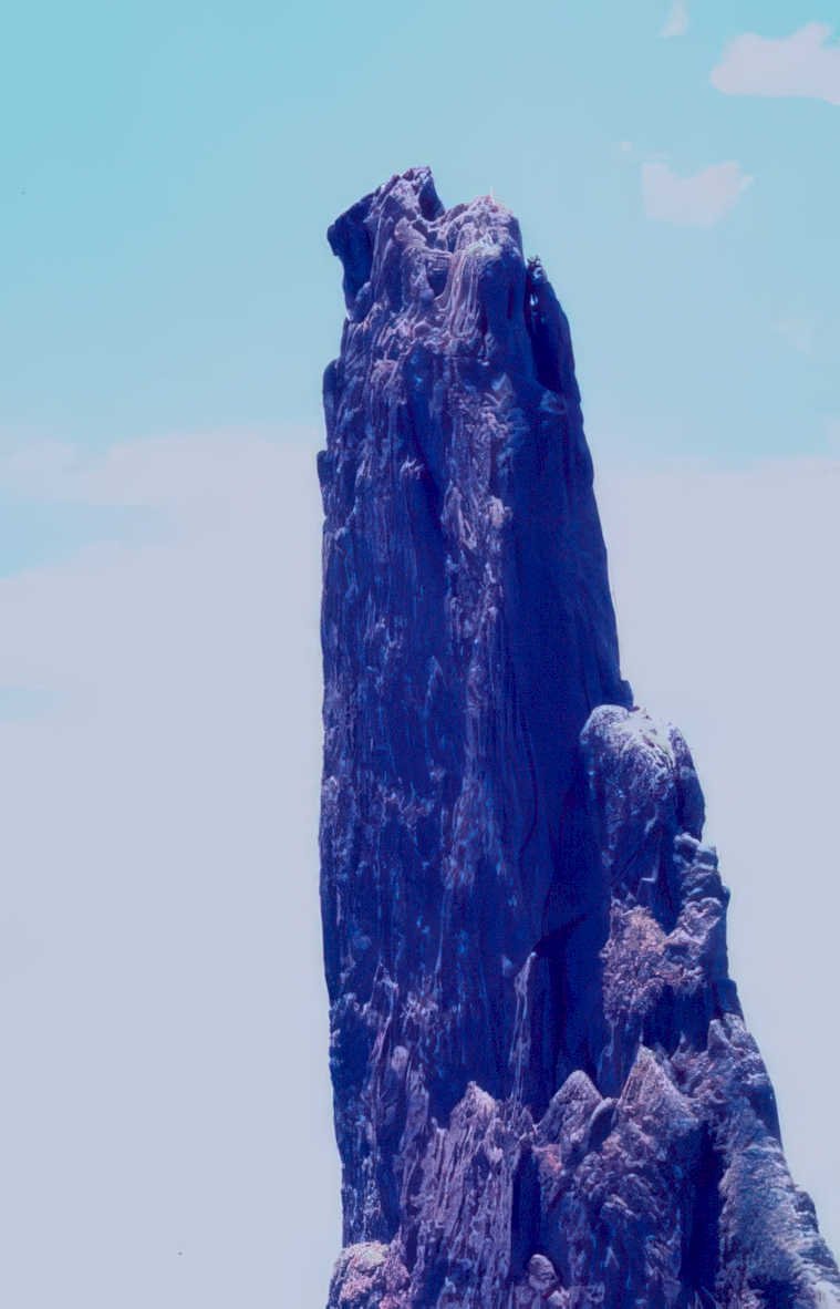 rock spire blue Vintage A4 Photo Print