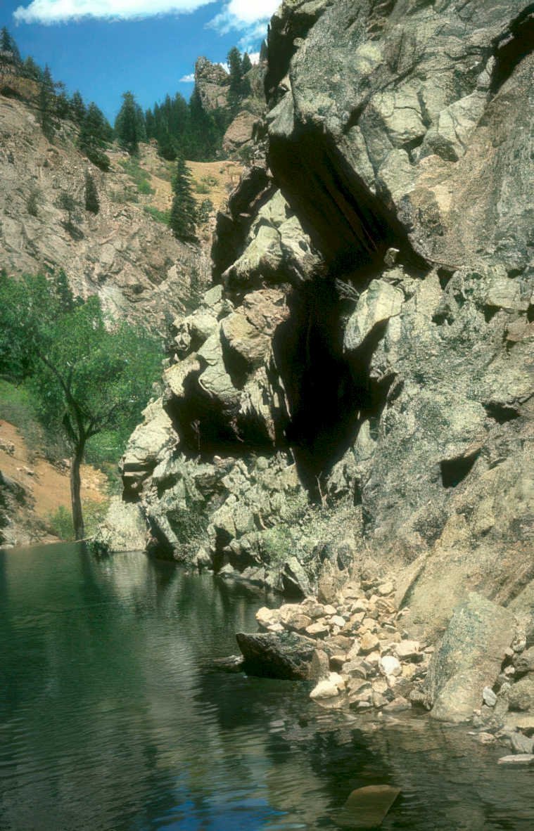 rock waterfall creek Vintage A4 Photo Print