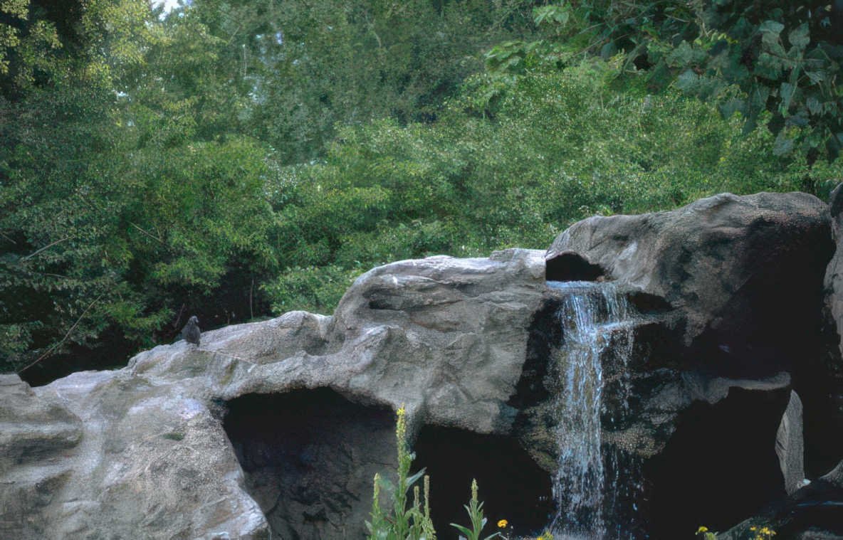 rock waterfall garden Vintage A4 Photo Print