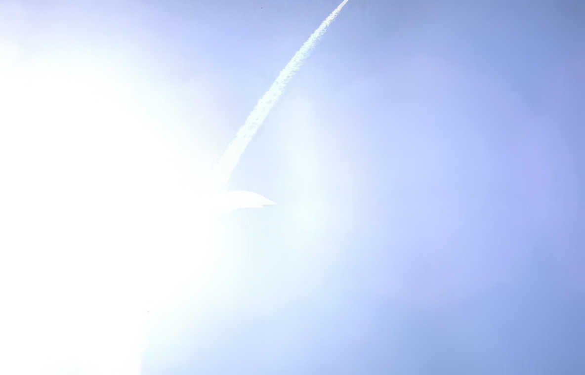 rocket launch sky Vintage A4 Photo Print