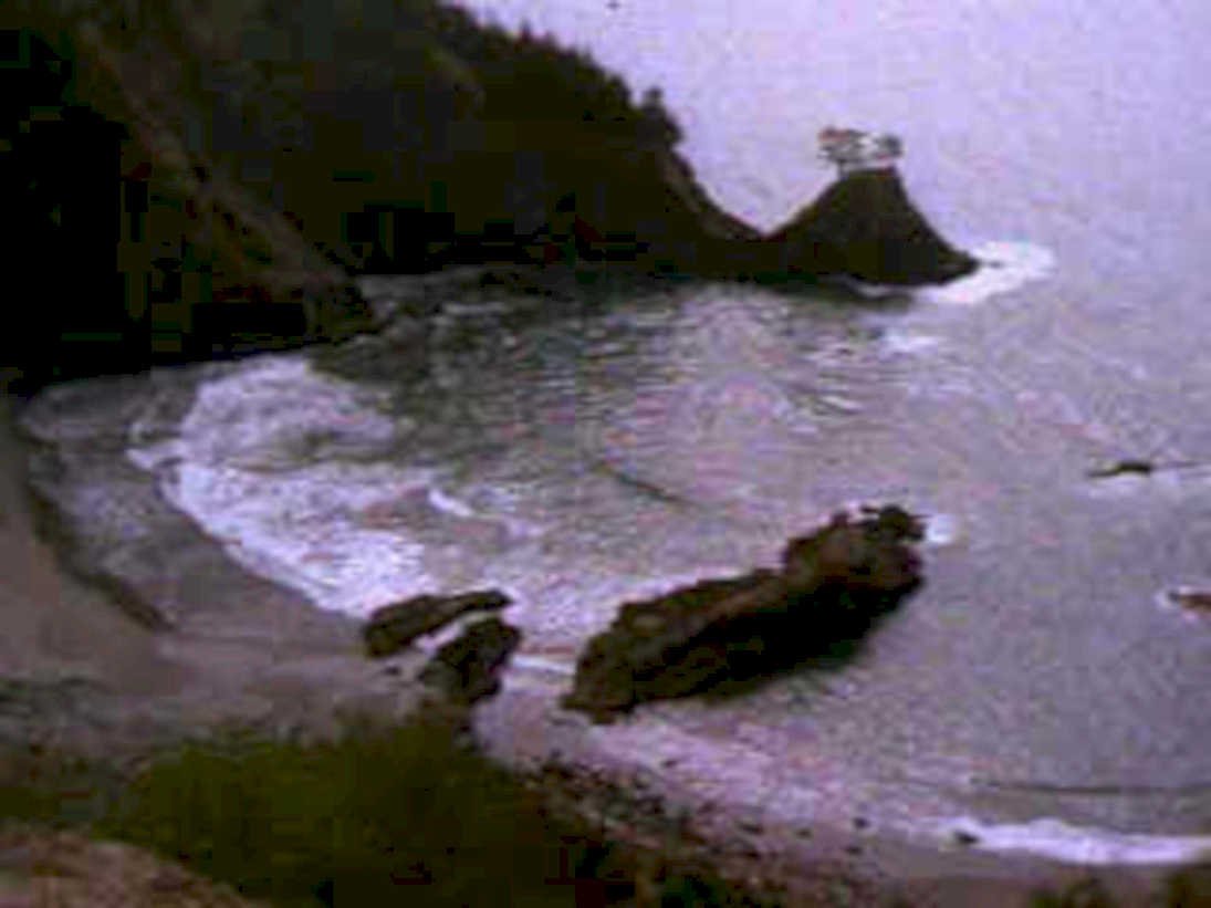 rocky beach islet1980s 1990s A4 Photo Print