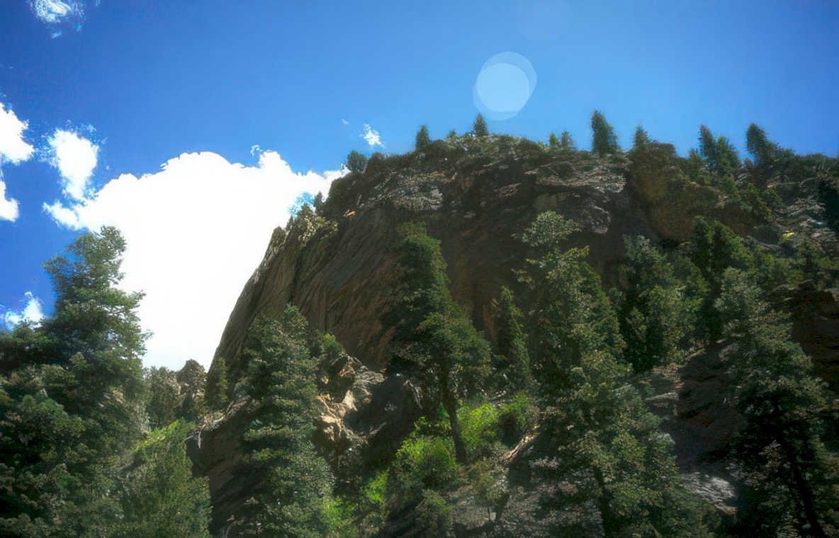 rocky mountain cliff Vintage A4 Photo Print