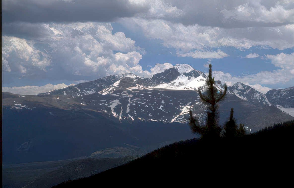 rocky mountain clouds Vintage A4 Photo Print