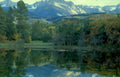 rocky mountain lake 1 Vintage A4 Photo Print