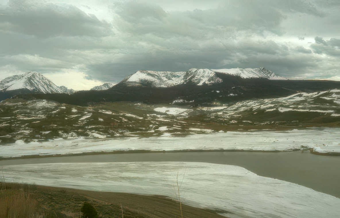 rocky mountain reservoir Vintage A4 Photo Print
