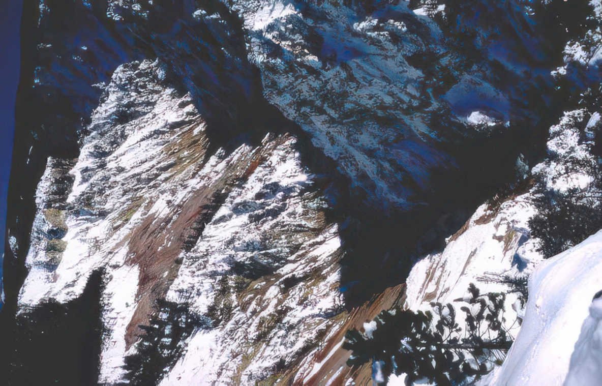 rocky mountain snow Vintage A4 Photo Print