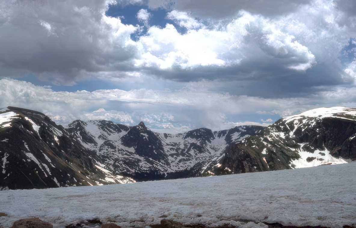 rocky mountain snowfield Vintage A4 Photo Print