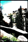 rocky mountain view Vintage A4 Photo Print