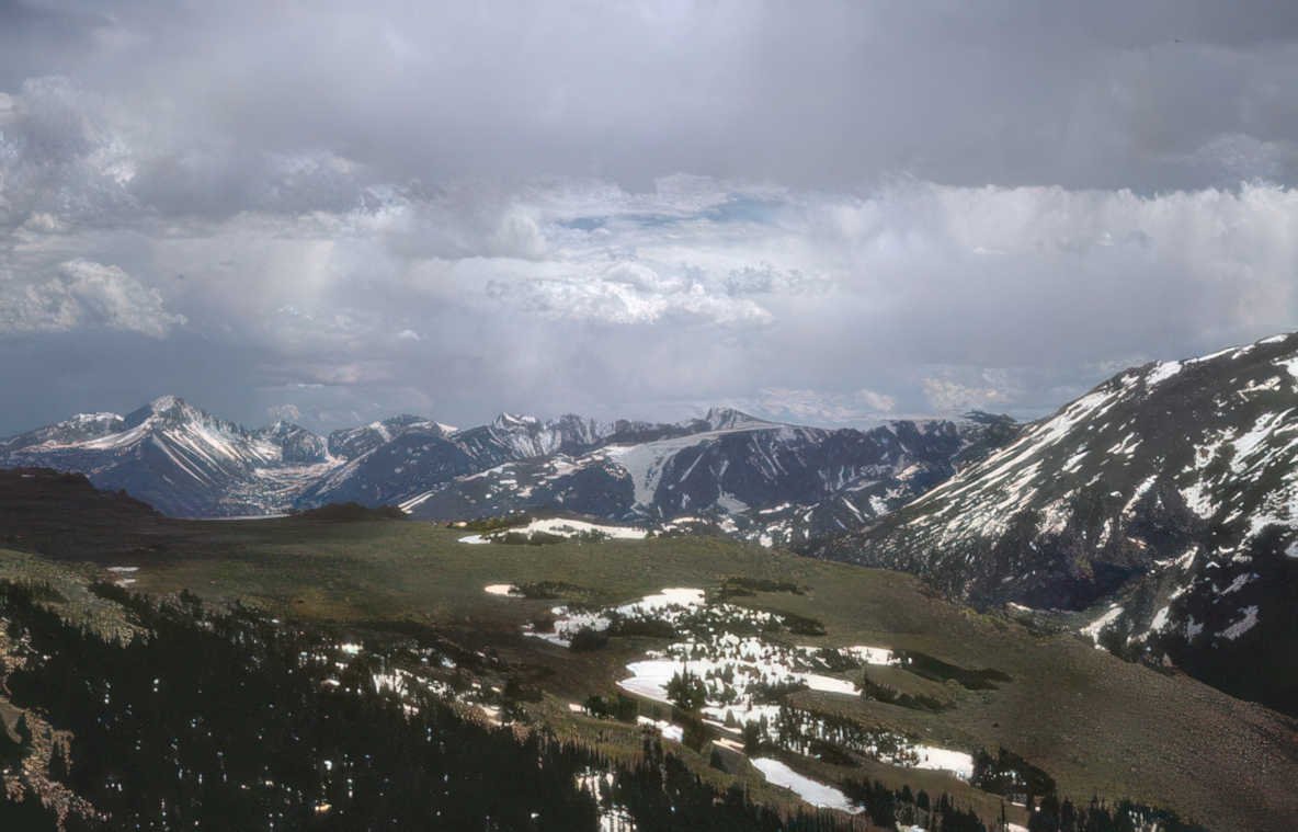 rocky mountain vista Vintage A4 Photo Print