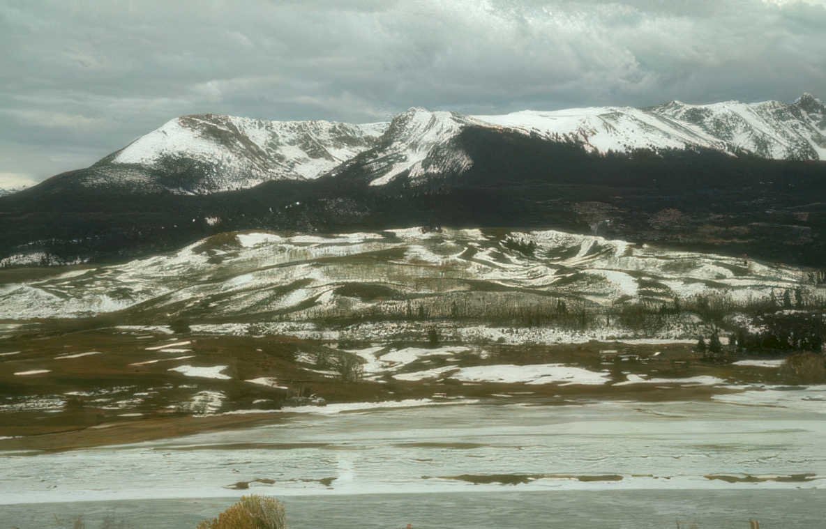 rocky mountains snow Vintage A4 Photo Print