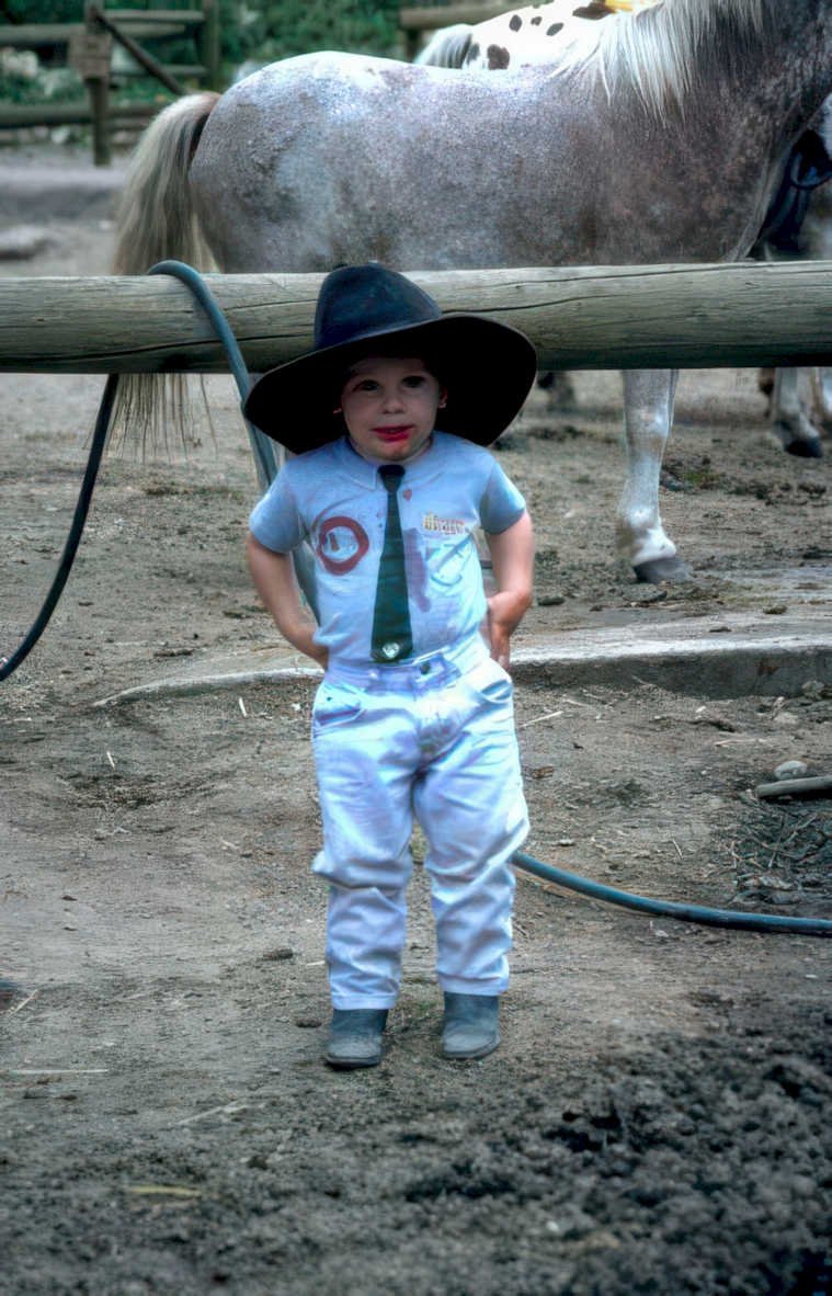 rodeo boy horse Vintage A4 Photo Print