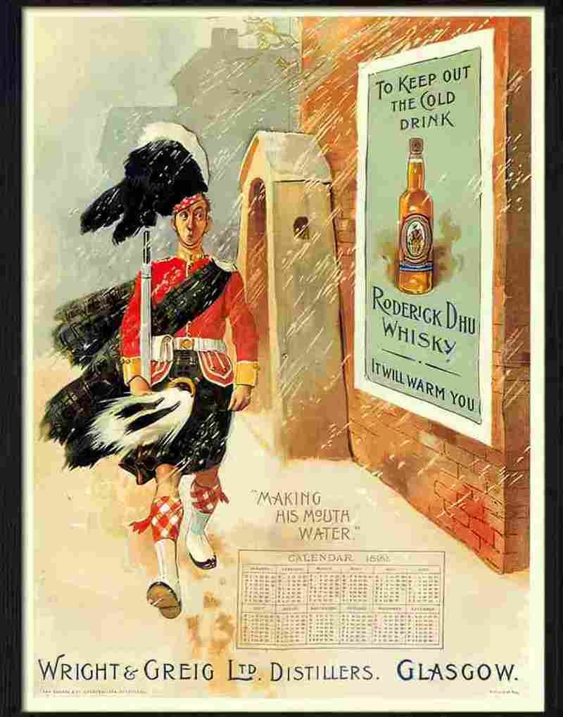 roderick dhu whisky tom browne 1890s Advert A4 Photo Print
