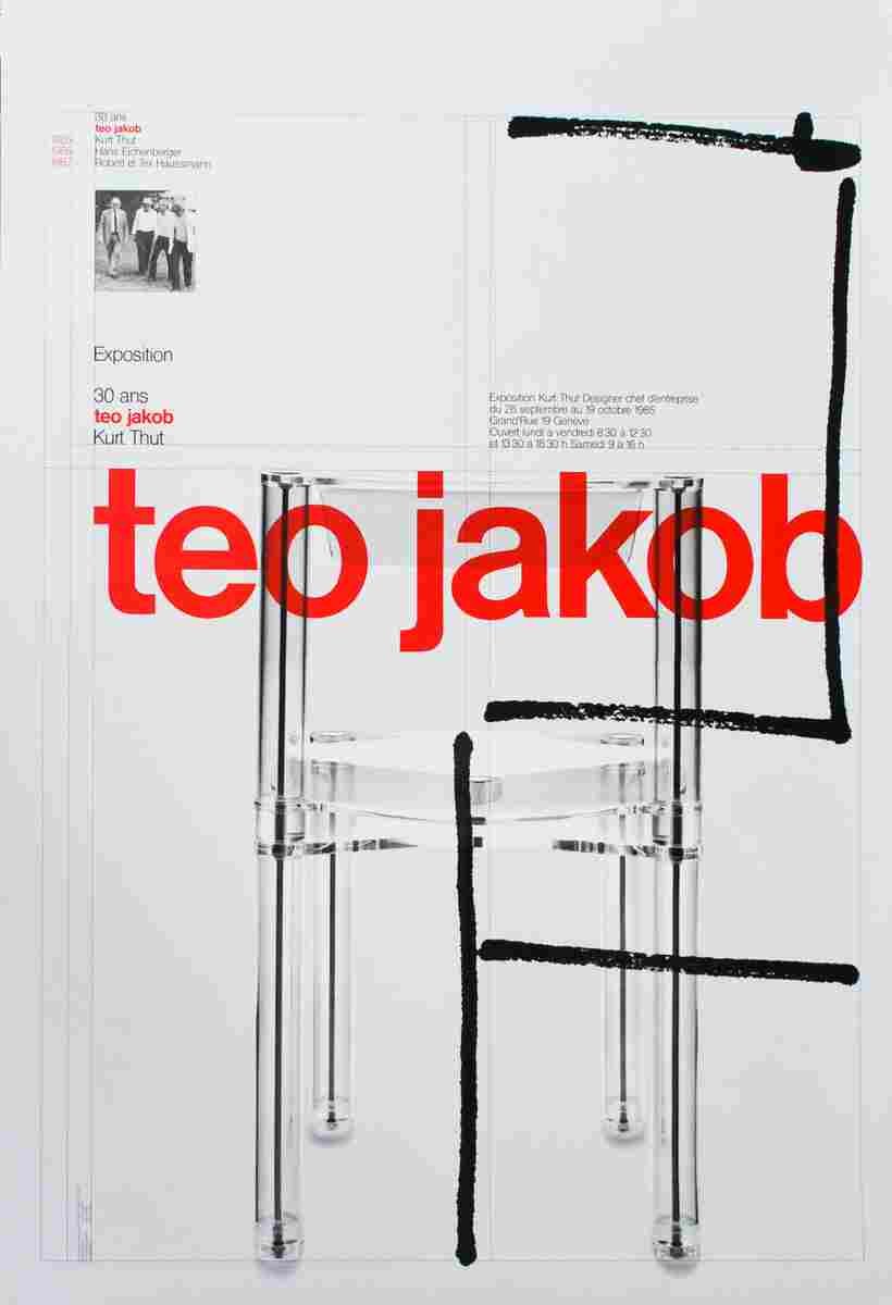 roger pfund kurt thut chez teo jakob geneve 1985 14 Advert A4 Photo Print