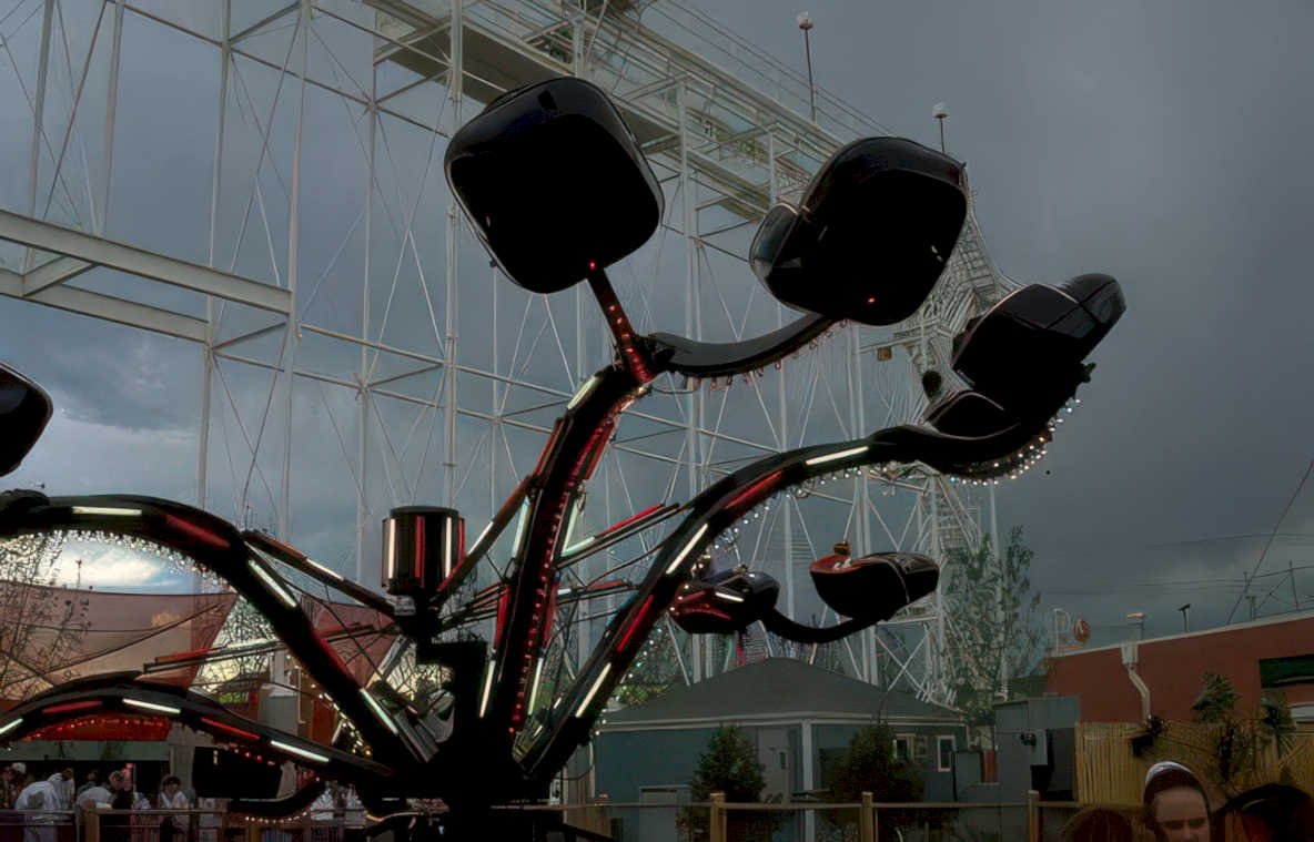 roller coaster mindbender Vintage A4 Photo Print