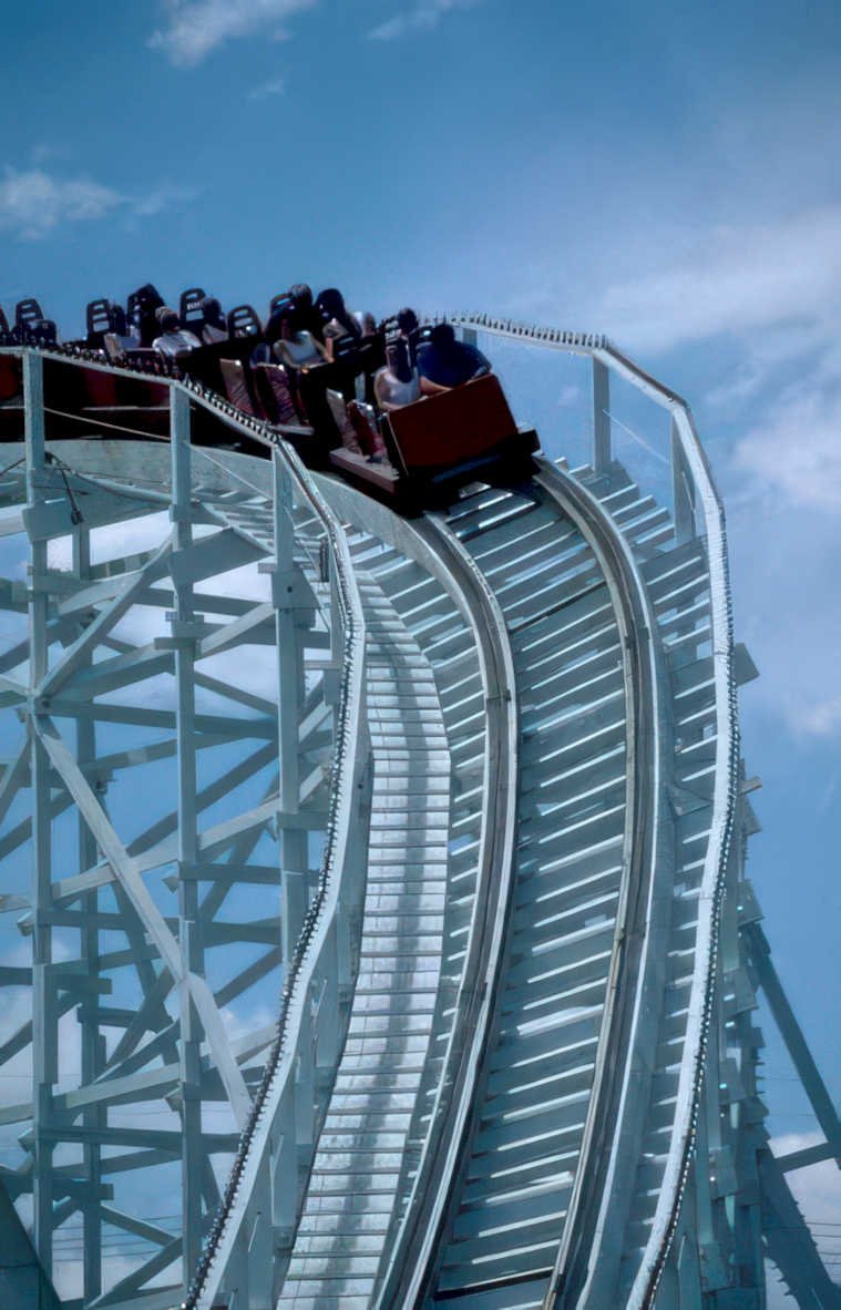 roller coaster silver Vintage A4 Photo Print
