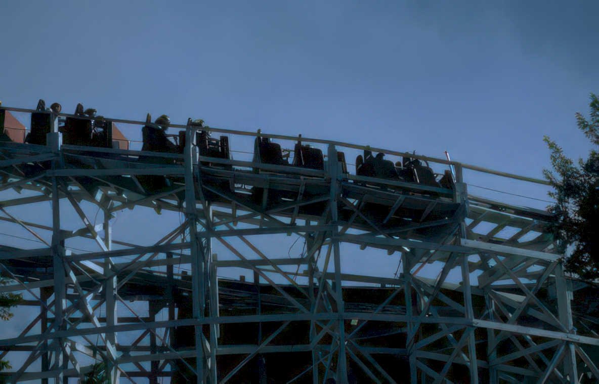 rollercoaster bluesky day Vintage A4 Photo Print