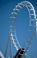 rollercoaster loop sixflags Vintage A4 Photo Print