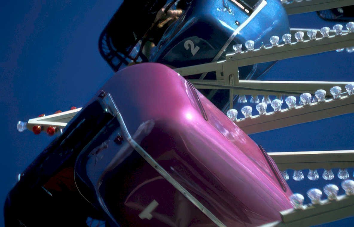 rollercoaster ride blue Vintage A4 Photo Print