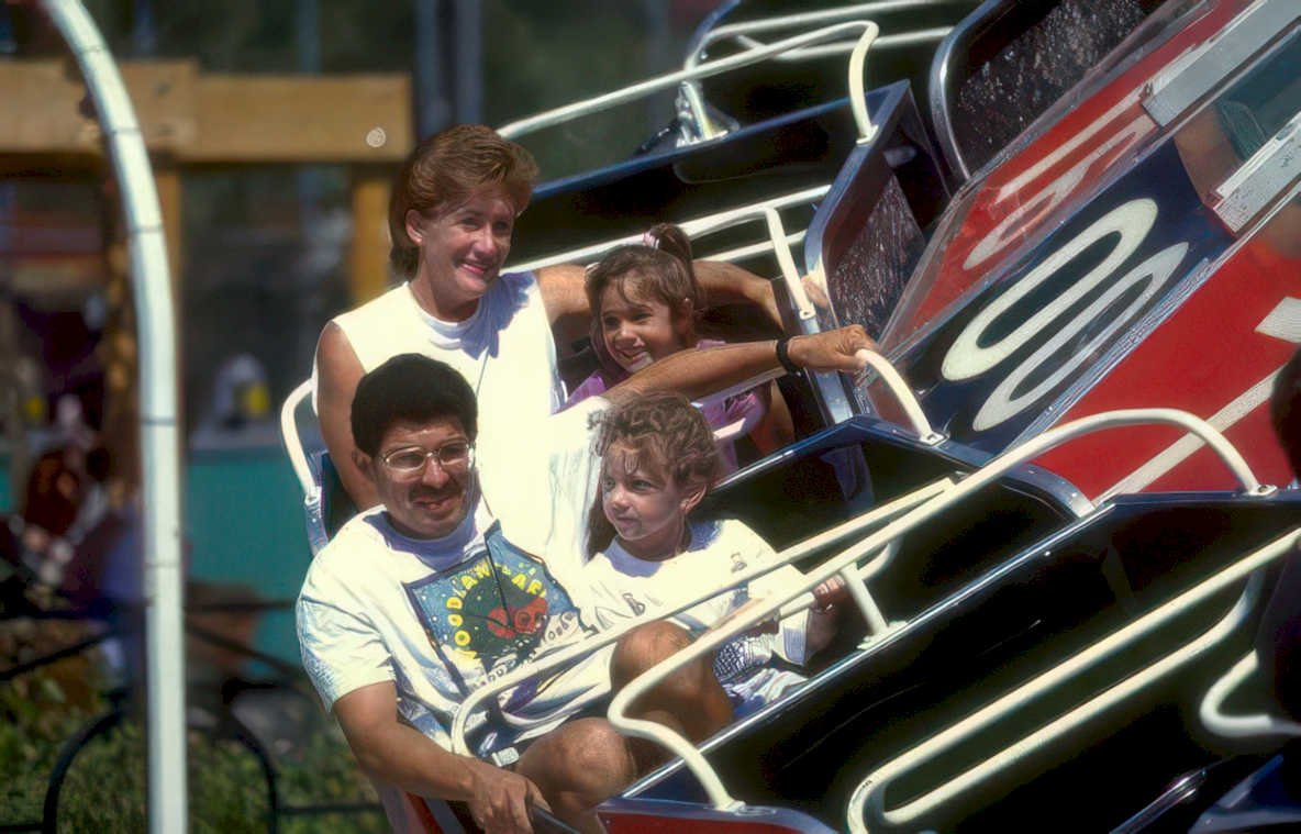 rollercoaster ride family 2 Vintage A4 Photo Print