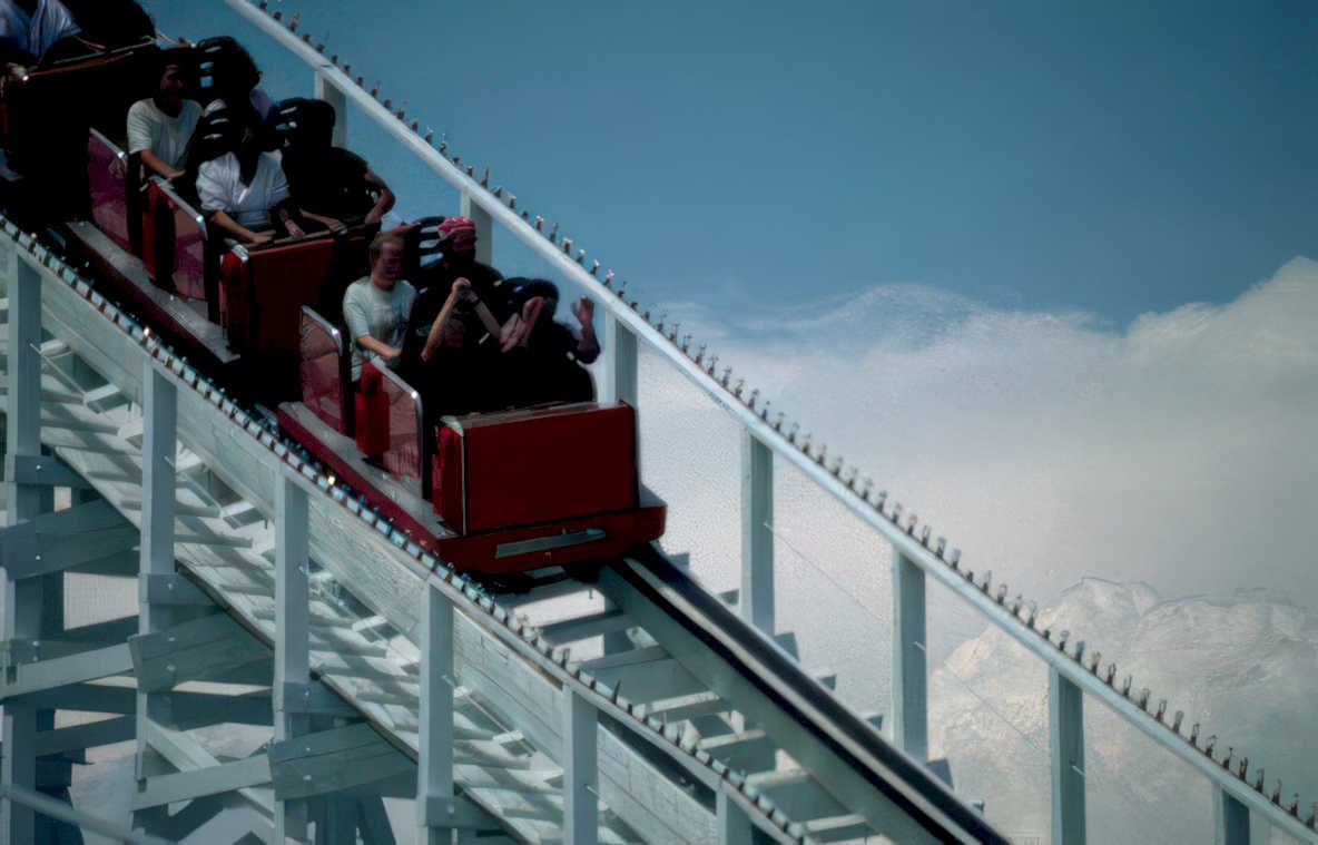 rollercoaster ride sixflags 2 Vintage A4 Photo Print
