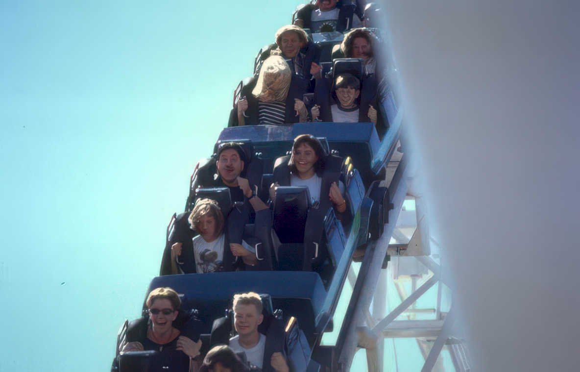rollercoaster sixflags family Vintage A4 Photo Print
