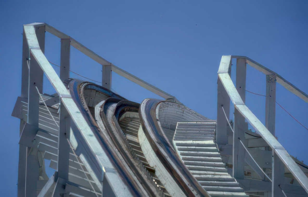 rollercoaster steel track Vintage A4 Photo Print
