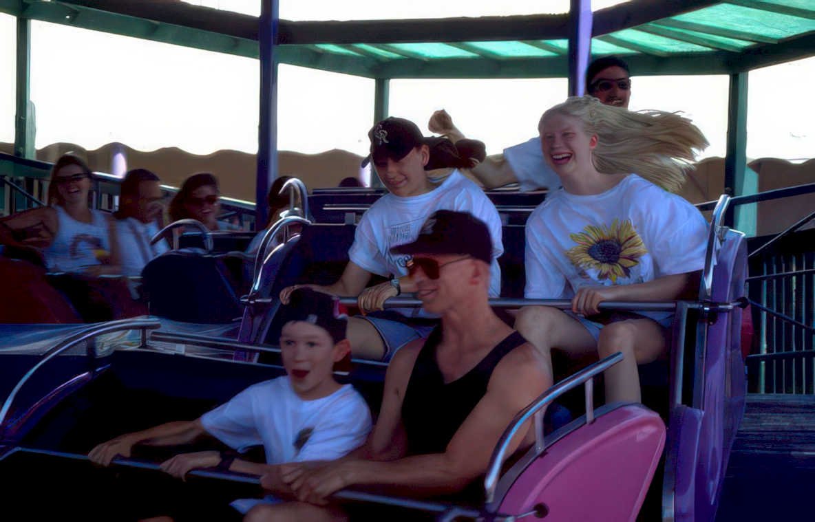 rollercoaster summer flags Vintage A4 Photo Print