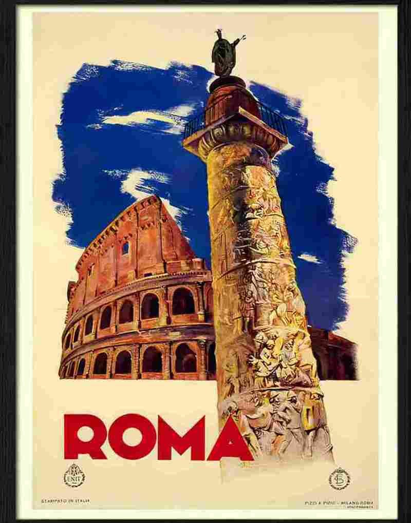 roma rome italian travel poster 1935 Advert A4 Photo Print