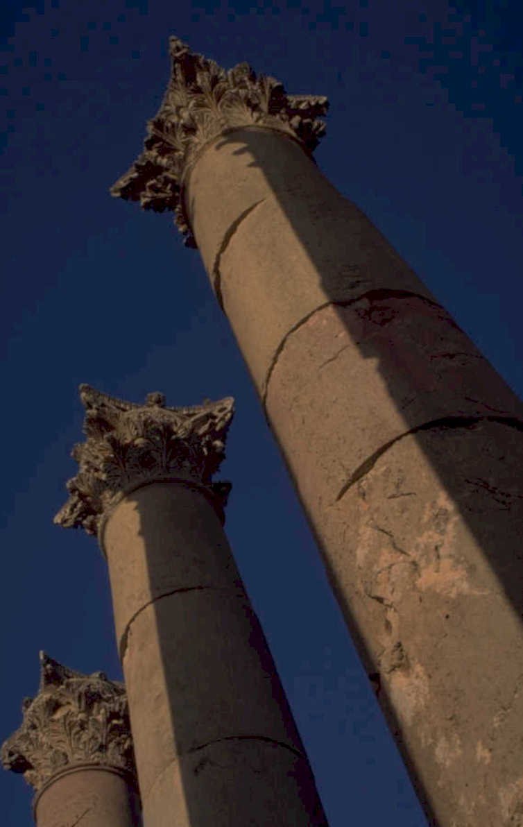 roman columns dusk 1980s 1990s A4 Photo Print