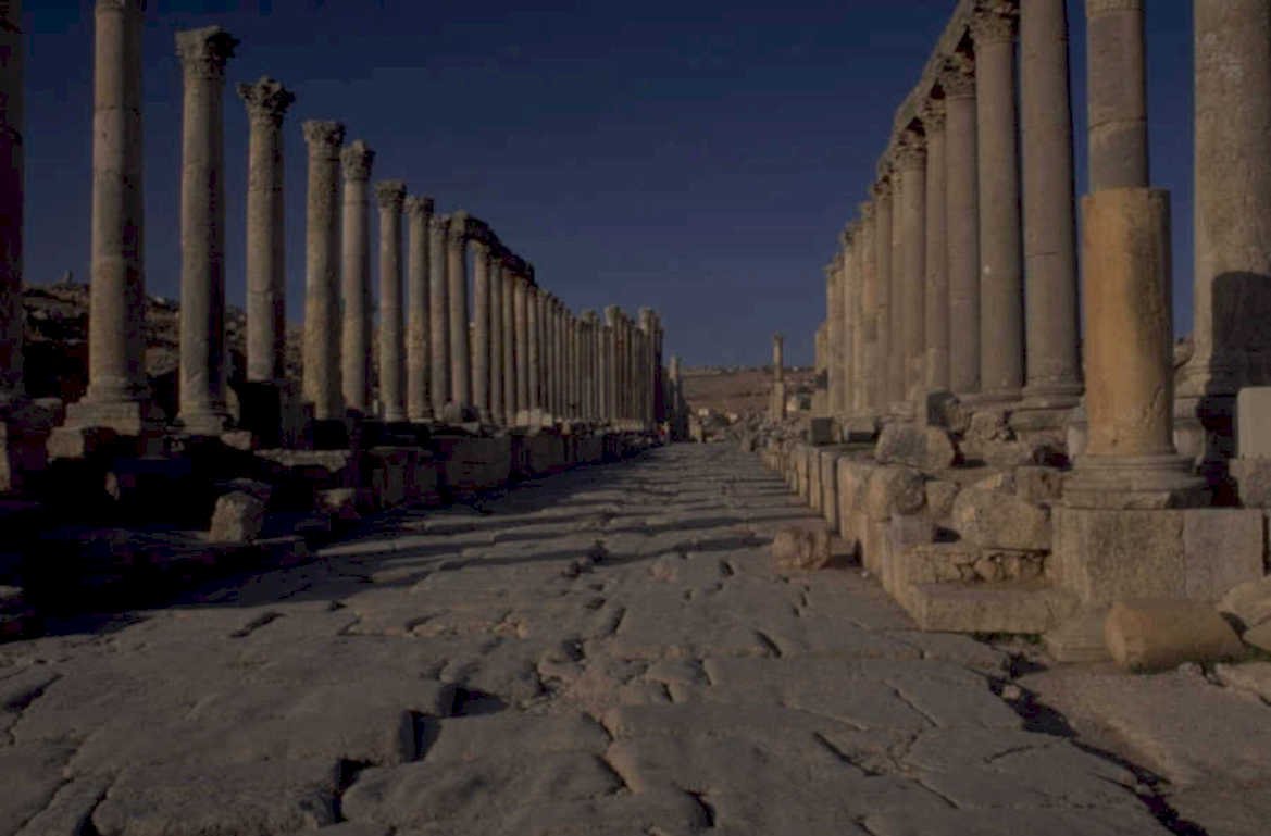 roman street jerash 1980s 1990s A4 Photo Print