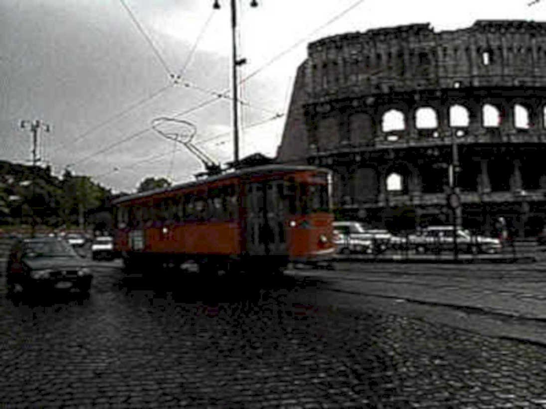 rome colosseum tram1980s 1990s A4 Photo Print