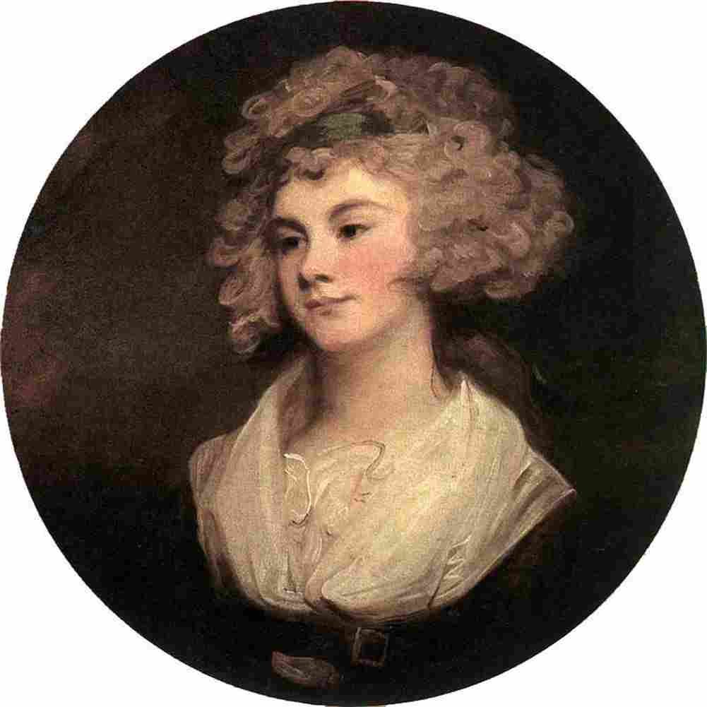 romney george lady in a brown robe Art A4 Photo Print