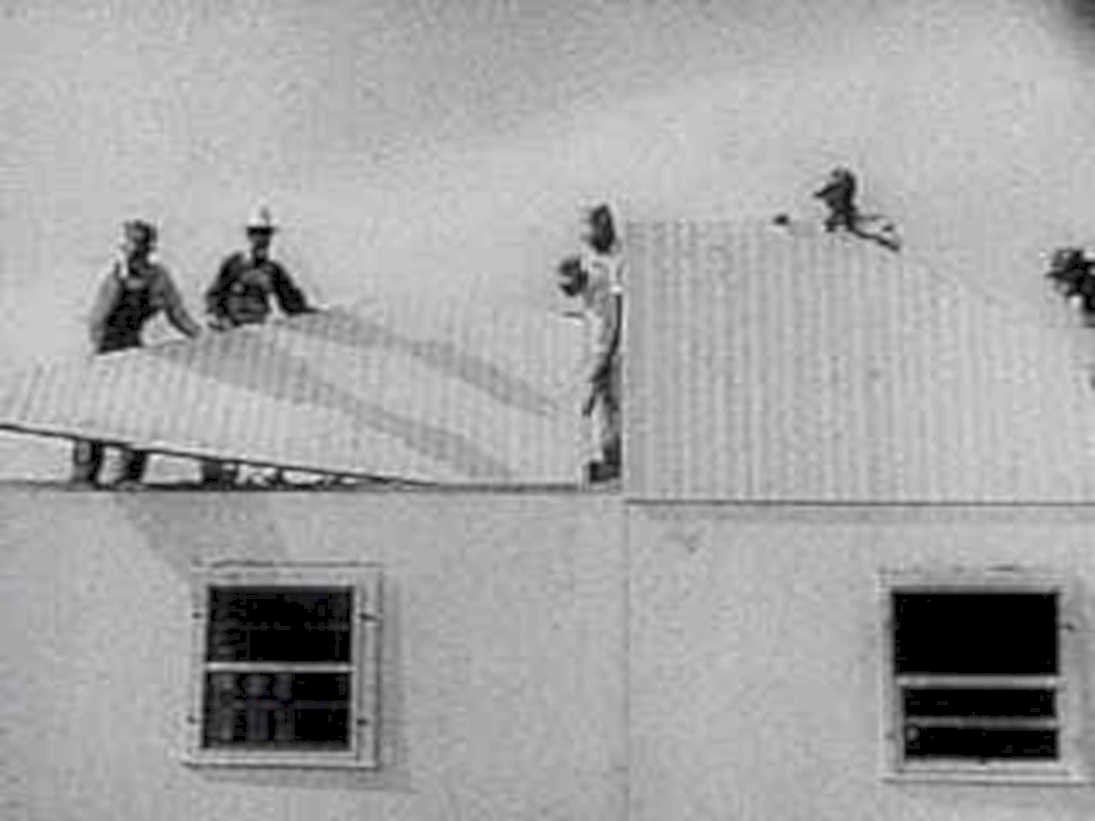 roofing workers building1980s 1990s A4 Photo Print