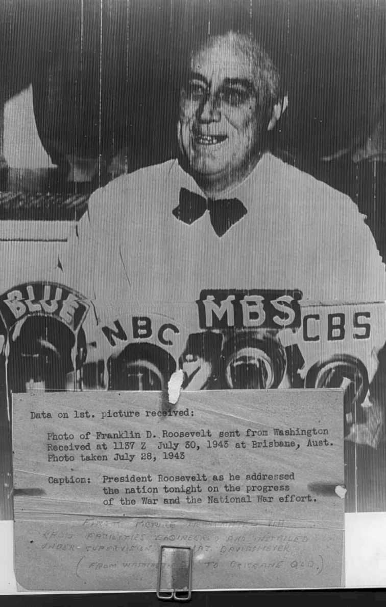 roosevelt broadcast war Vintage world war A4 Photo Print