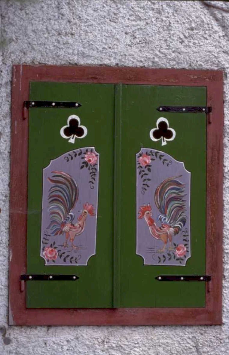 rooster shutters windows 1980s 1990s A4 Photo Print