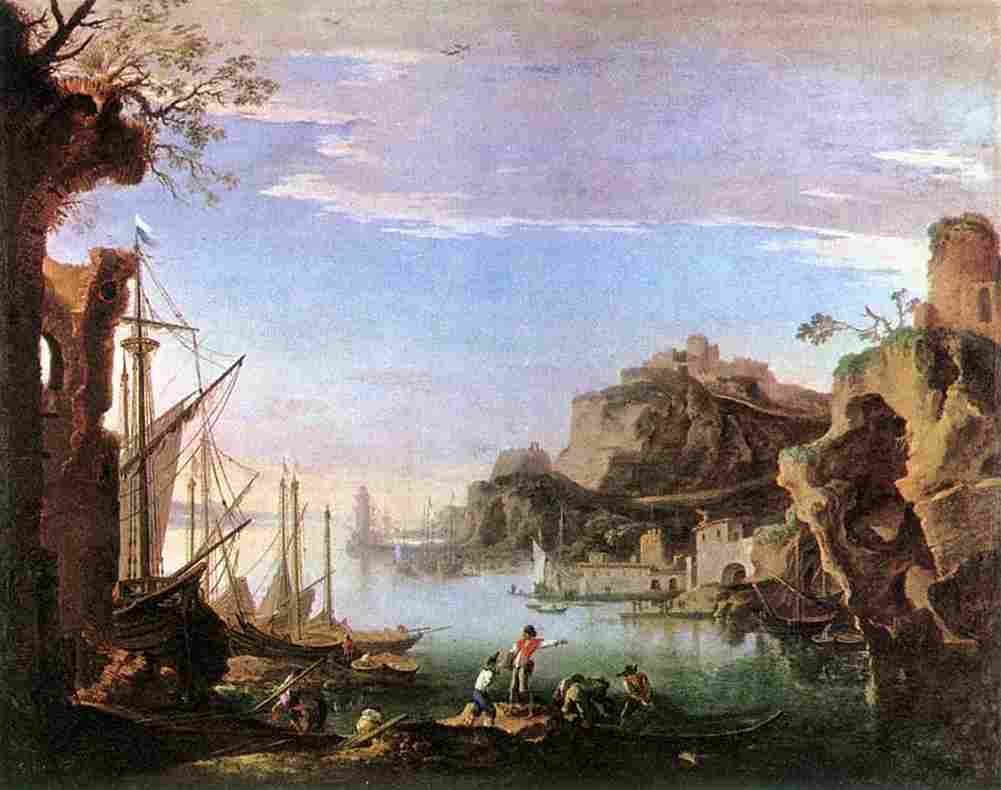 ros Harbour with Ruins Art A4 Photo Print