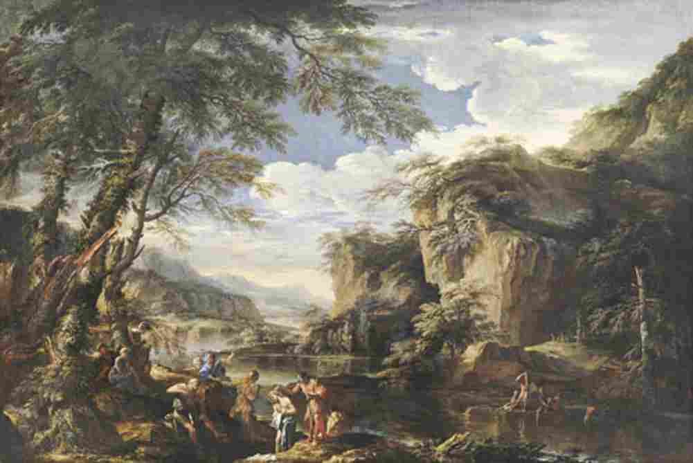 rosa saint john the baptist baptizing christ in the gardan Art A4 Photo Print