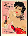 rosayne sparkling pink wine 1950s Advert A4 Photo Print