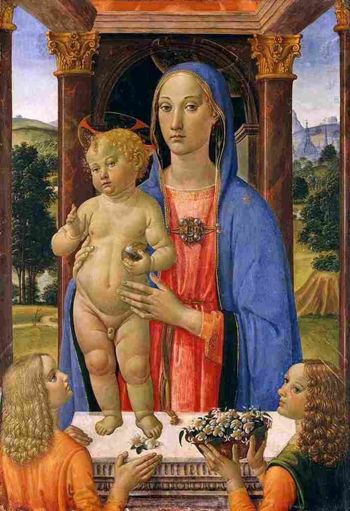 rosselli madonna and child with angels Art A4 Photo Print