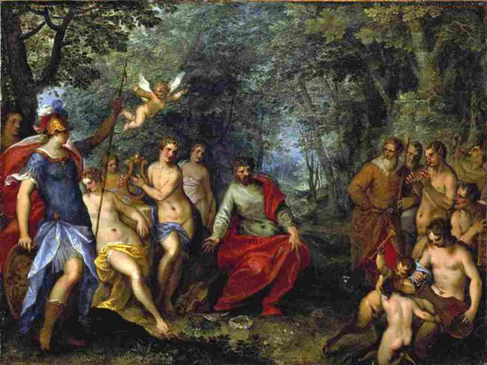 rottenhammer the contest between apollo and pan Art A4 Photo Print