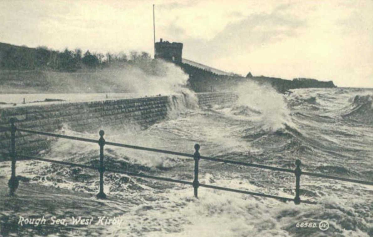 rough sea westVintage 1880s 1900s A4 Photo Print