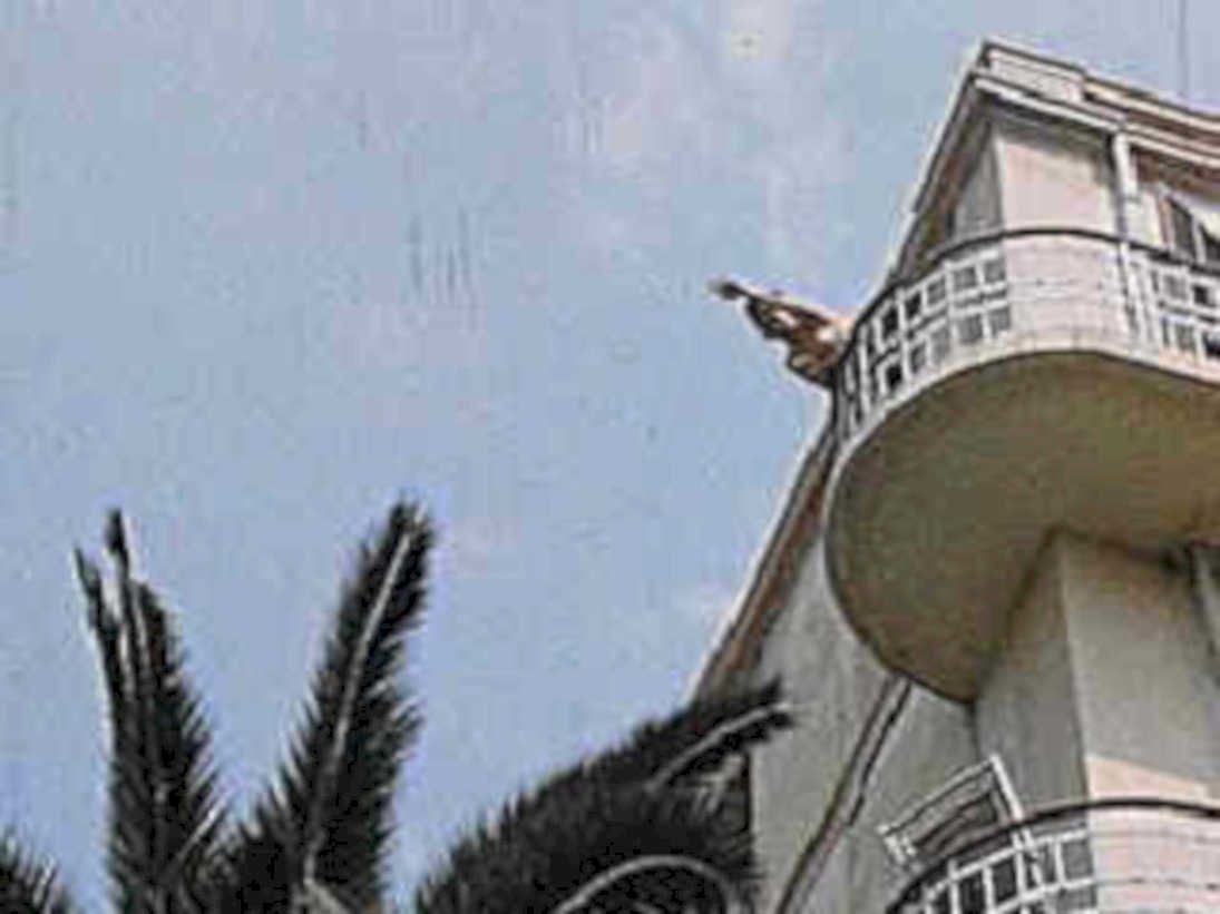 rounded balcony man1980s 1990s A4 Photo Print