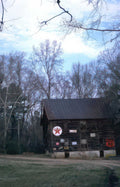 route86texacobuilding rural winter Vintage A4 Photo Print