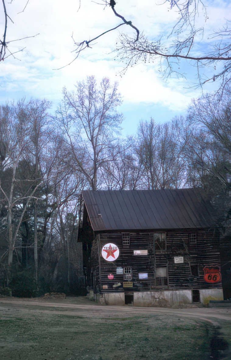 route86texacobuilding rural winter Vintage A4 Photo Print