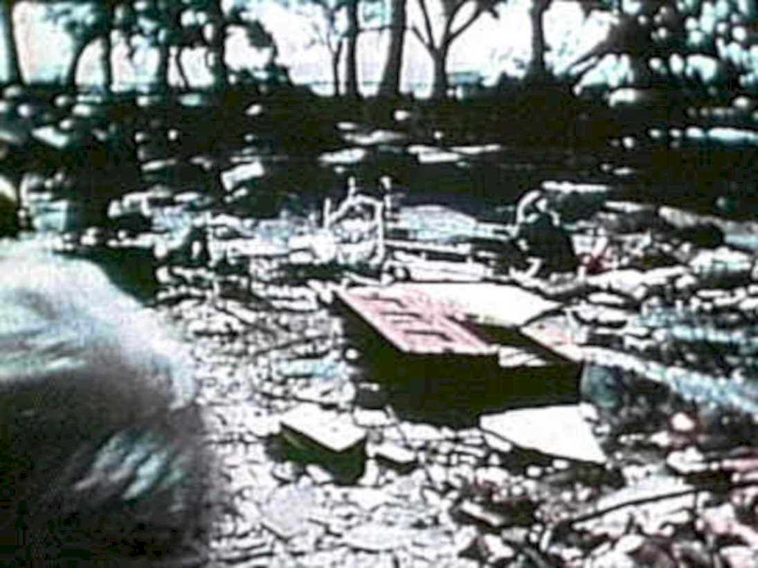 rowboat riverbank flood1980s 1990s A4 Photo Print