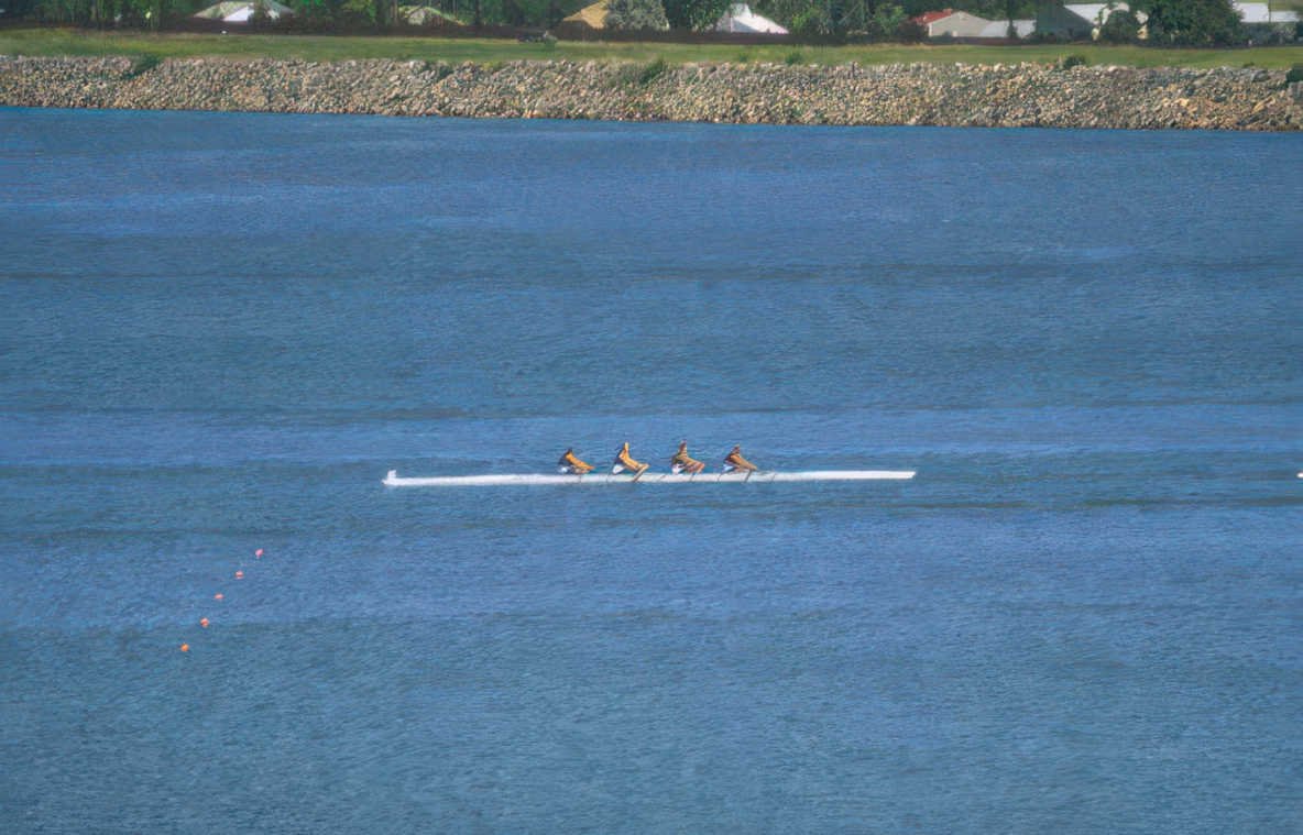 rowing shell lake Vintage A4 Photo Print
