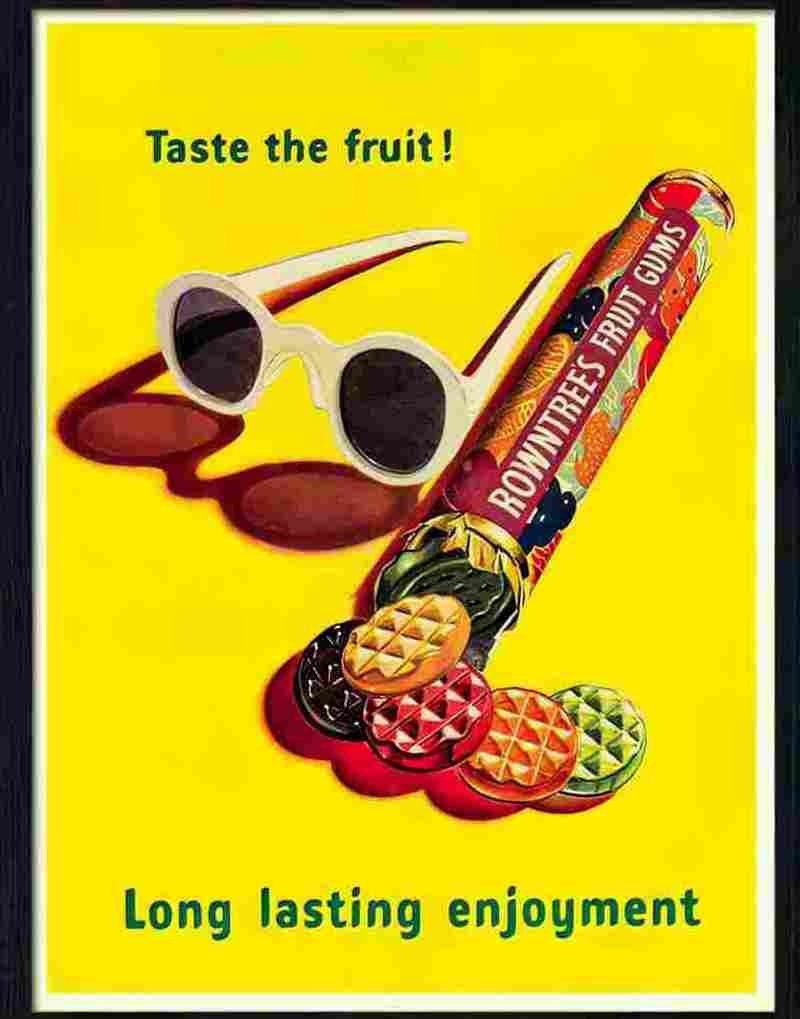 rowntrees fruit gums 1950s Advert A4 Photo Print