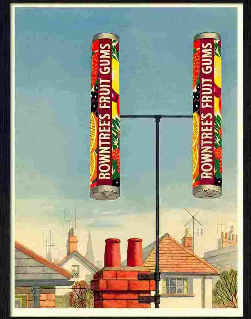 rowntrees fruit gums ariel 1950s Advert A4 Photo Print