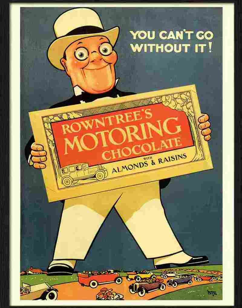 rowntrees motoring chocolate 1920s Advert A4 Photo Print