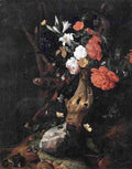 ru flowers on a tree trunk Art A4 Photo Print